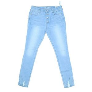 NWT Old Navy Girl's Sz 14 Rockstar Super Skinny Jeggings High Rise Light Wash